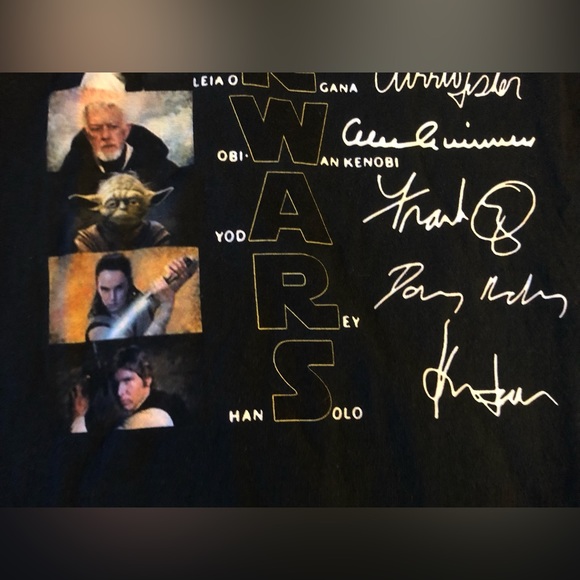 STAR WARS Actors’ Signatures Tshirt Men’s L actors Signatures 1977-2023 Movies - Picture 8 of 8